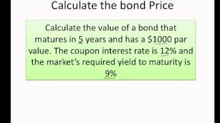 How to calculate the bond price and yield to maturity [upl. by Rochelle]