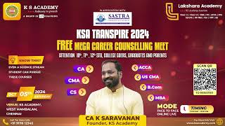 FREE Mega CAREER COUNSELLING MEET by our SARA SIR on October 5th Saturday [upl. by Nah]