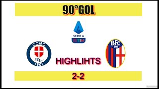 COMO vs BOLOGNA 22 Highlights 2425  CASALE ACUTRONE ILING J CASTRO Goal [upl. by Denny]