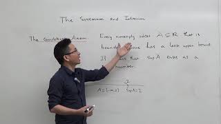 Supremum amp Infimum  Part 1  Supremum Example and Completeness Axiom [upl. by Blackman]