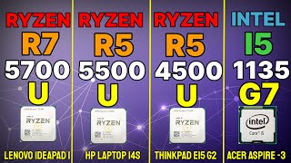 R5 5500U VS I5 1135G7 VS R7 5700U VS R5 4500U Ryzen 5 5500u gaming  productivity test [upl. by Laidlaw]