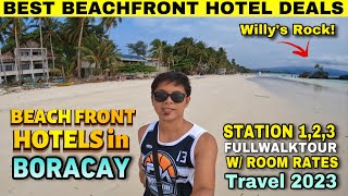 The BEST BEACHFRONT HOTELS in BORACAY from STATION 1 2 amp 3 w Price Per Night in 2023 [upl. by Alyt]