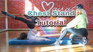 CHINCHEST STAND TUTORIALMAYA NEHME مايا نعمة  جمباز [upl. by Akceber]