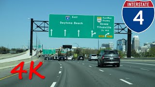 ⁴ᴷ Interstate 4 Orlando FL eastbound 4K VIDEO [upl. by Nnylram]