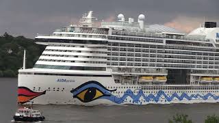 Shipspotting Passenger Cruise Ship AIDAPRIMA departing Hamburg Germany on July 29 2023 to Norway [upl. by Natka]