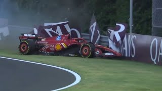 Charles Leclerc crash Hungary [upl. by Lepine]