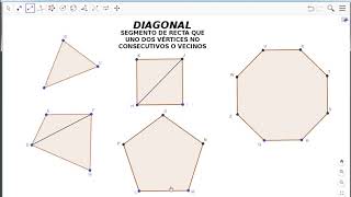 COMO TRAZAR DIAGONALES EN UN POLÍGONO CON GEOGEBRA MATEMATICAS FACIL [upl. by Ymmik]