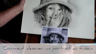 Comment dessiner un portrait au fusain par Isabelle [upl. by Anirtik178]