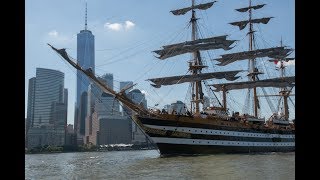 Marina Militare  Nave Vespucci salpa da New York e fa rotta verso il continente europeo [upl. by Macpherson]