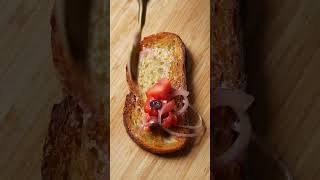 Sardine toast with a tomato and olive salad sardines sardinetoast shorts toast [upl. by Arlina]