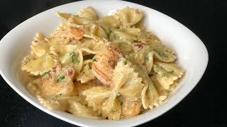 HOW TO MAKE CREAMY SHRIMP ALFREDO PASTABOWTIE RECIPE [upl. by Nadiya884]