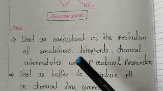 Structure and uses Ethanolamine ethylenediamine amphetamine [upl. by Bernhard]