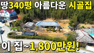 모든 걸 갖춘아름다운 시골집 집1800만원땅값 폭락 급매보다 싸다대지340평 마당이 축구장 수준이네요 [upl. by Meryl]