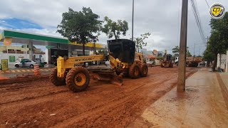 RG140B NEW HOLLAND E RETRÔ B110B NO CONSERTO DE RUAMotoniveladoraPatrolPatrolaRoad Grader [upl. by Savell]