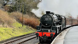 Semifast steam on the Worth Valley BR Black 5 Steam Locomotive 45212 on a speedy nearfull line run [upl. by Columbine302]