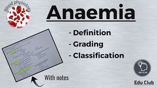 Anemia  Definition  Classification  Grading  Anaemia  Blood Physiology [upl. by Ailecec441]