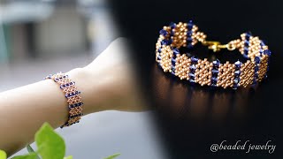 DIY beading bracelet with swarovski crystal bicones beads and seed beads [upl. by Paquito474]