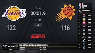 Los Angeles Lakers  Phoenix Suns Live Scoreboard [upl. by Bomke447]