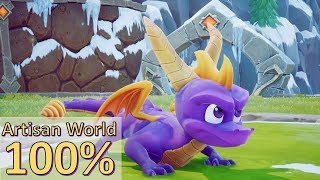 Spyro The Dragon Remastered  Artisans World 100 Walkthrough [upl. by Nymzaj705]