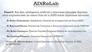 IV congreso ADiReLab Panel 2 Big data inteligencia artificial y relaciones laborales digitales [upl. by Otina]