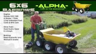 6x6 Power Barrows new Alpha Model Gas Powered Wheel Barrow [upl. by Arytal]