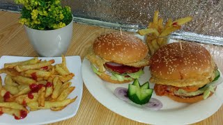 Beef Burgers  Homemade Burgers  French Fries  Ramadan Special Recipe 2021  Easy amp Quick [upl. by Adena]