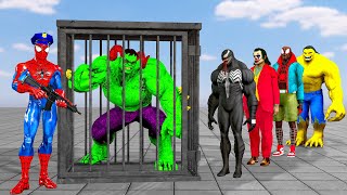 Spidermans mission prevent Crime prison Team Bad Guy vs Hulk terrorizing the Peaceful City [upl. by Primalia749]