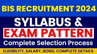 ✅ Syllabus for BIS Recruitment 2024 Notification  BIS Vacancy 2024 Pattern Age Salary  Details [upl. by Ahsratan]