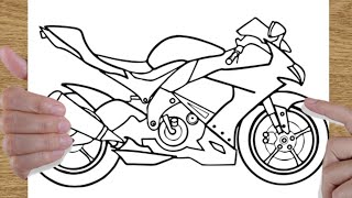 Dessin facile  apprendre a dessiner une moto facilement  Dessin kawaii  Dessins facile a faire [upl. by Ferris]