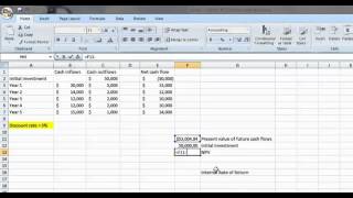 Using Excel to calculate NPV and IRR [upl. by Zenobia444]