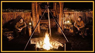 Bushcraft Camp S04E16 24h Übernachtung  overnighter  Lagerbau Outdoor Super Shelter [upl. by Edlun730]