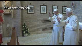 Los nuevos cardenales y el Papa visitan a Benedicto XVI [upl. by Soloma]