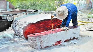 Amazing Process of Cutting Gigantic Volcanic Glass to Make Crystal Balls [upl. by Malkin689]