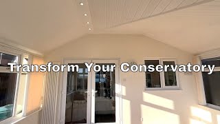 PRE RELEASE  SILENT  Glass Conservatory Roof Insulated lighting fitted internal cladding [upl. by Naimed931]