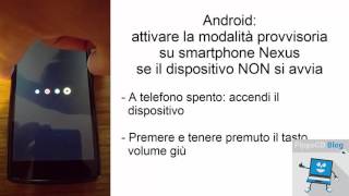 Modalità provvisoria Android Nexus  come entrare se NON si avvia [upl. by Asilrahc821]