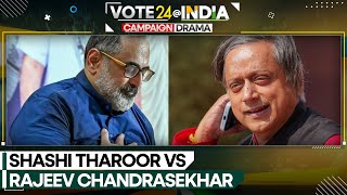 India Elections 2024 Shashi Tharoor booked on charges of defamation against Rajeev Chandrasekhar [upl. by Ellemaj]