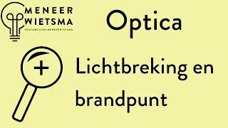 Natuurkunde uitleg Optica 1 Lichtbreking en brandpunt [upl. by Aronid]