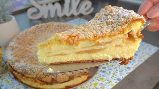 Käsekuchen ohne Boden mit Streusel und Äpfel  neues Rezept Sehr lecker 😋 [upl. by Anaihk]