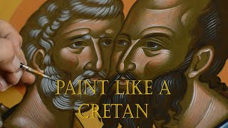 Byzantine Icon How to Paint Faces and Beards the Cretan Way [upl. by Enirahtac964]