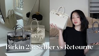 HERMES BIRKIN 25 COMPARISON Sellier vs Retourne [upl. by Ferdy]