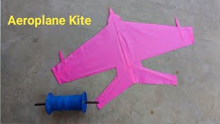 Aeroplane Kite Making and Flying  saranggola tutorial  how To Make Fancy Kite by KitesSeason [upl. by Anniala]