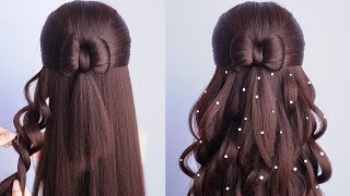 Cute And Easy Waterfall Braid Half Up Half Down  Unique Hairstyle For Long Hair Girl [upl. by Aitekram]