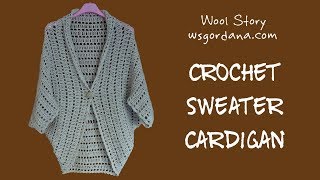 DIY Tutorial  Crochet Sweater Cardigan Heklani Kardigan [upl. by Eiramenna]