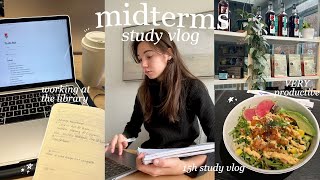 midterms vlog  VERY productive study days working at the library amp get productive with me [upl. by Caine]