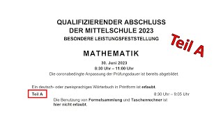 Mathe Quali Bayern Teil A 2023 ohne Taschenrechner [upl. by Diraf]