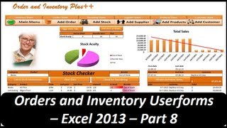 Excel VBA  Orders and Inventory Management  Excel 2013 Part 8 Userforms [upl. by Sidman]