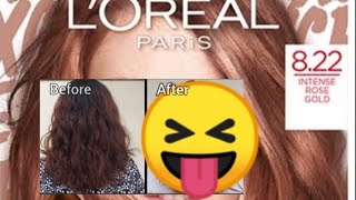 LOréal Paris INTENSE ROSE GOLD hair color no bleach [upl. by Llerol88]