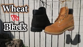 Wheat vs Black Timberlands  Comparison  Onfeet Looks [upl. by Paryavi]