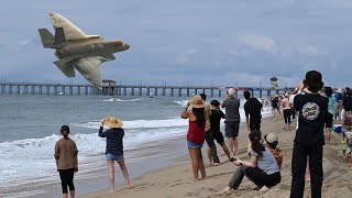 F35 lightning II in this stunning display of speed amp agility Pacific Airshow Huntington beach [upl. by Rycca914]