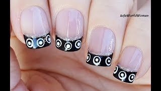 Black amp White NEW YEARS EVE FRENCH TIP NAILS [upl. by Indihar]